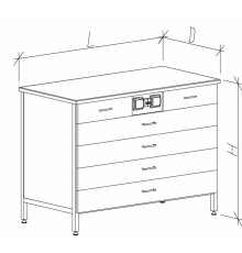 Стол-тумба с ящиками и розетками 1200 СТЛдб-М с/я.р. (4дл)