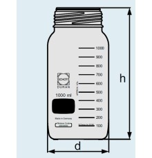 Бутыль DURAN Group 10000 мл, GLS80, широкогорлая, без крышки и сливного кольца, коричневое стекло
